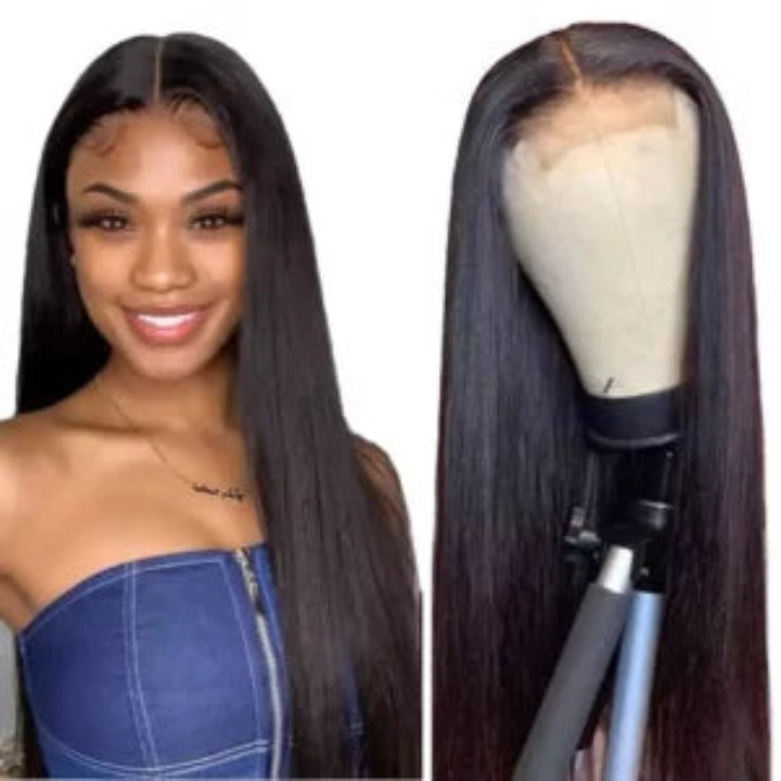 Straight 4×4 Closure Wig – 100% Human Hair