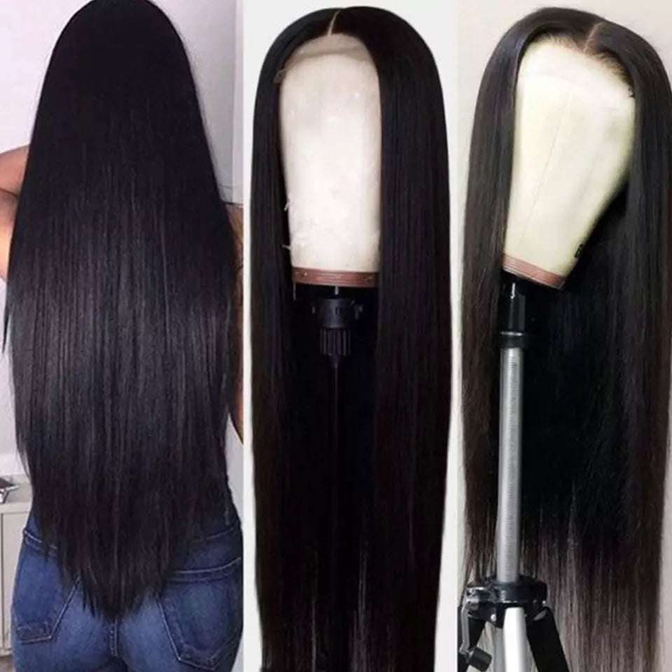 Straight 4×4 Closure Wig – 100% Human Hair