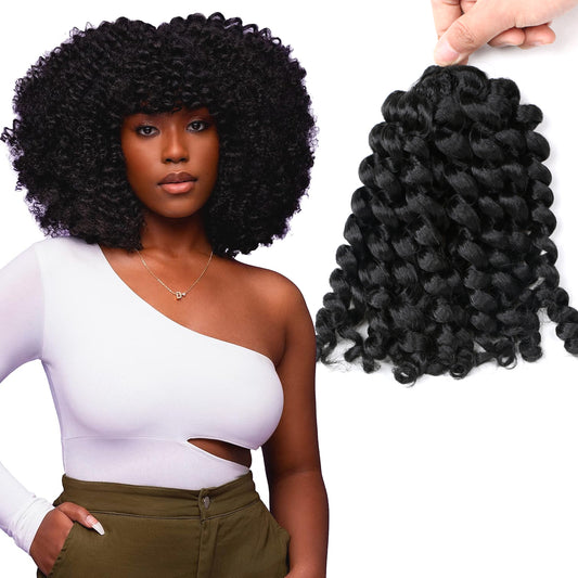 Wand Curl Crochet Hair 8 Inch – Soft Natural Synthetic Extensions