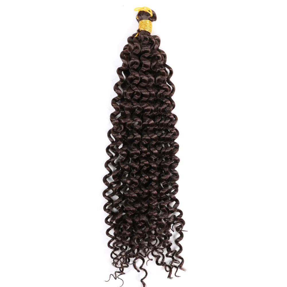 Curly hair extension with a yellow clip on a white background