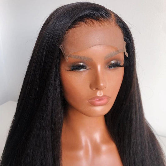 💇🏾‍♀️ Yaki Straight Lace Closure Wig 5×5 – 100% Human Hair | Natural Texture & Full Volume