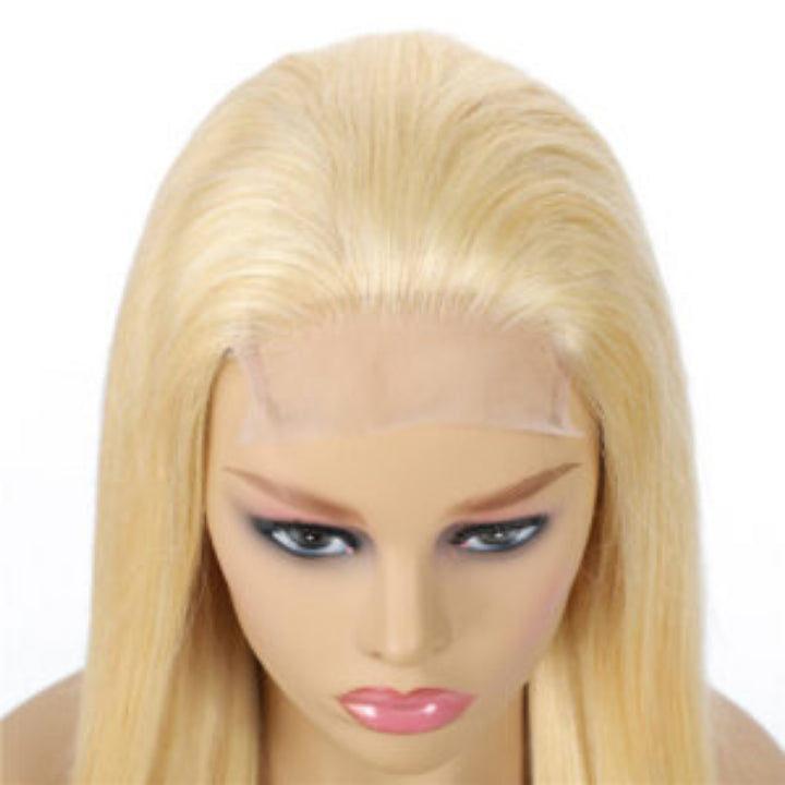 ✨ Blonde Straight 4×4 Closure Lace Wig – 100% Human Hair