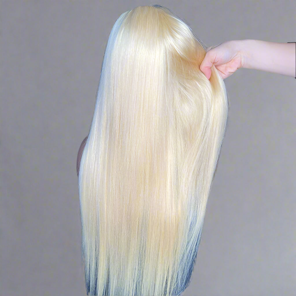 ✨ Blonde Straight 4×4 Closure Lace Wig – 100% Human Hair