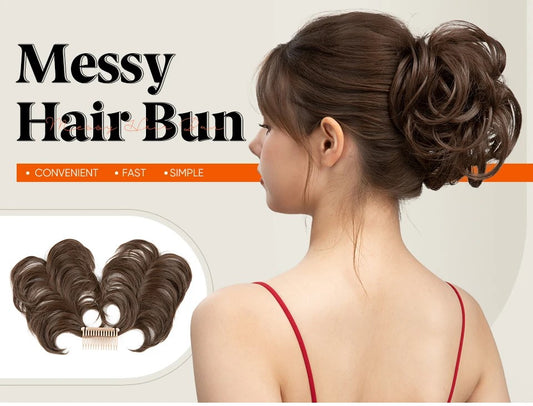 Messy Bun Hairpiece with Side Comb Clip