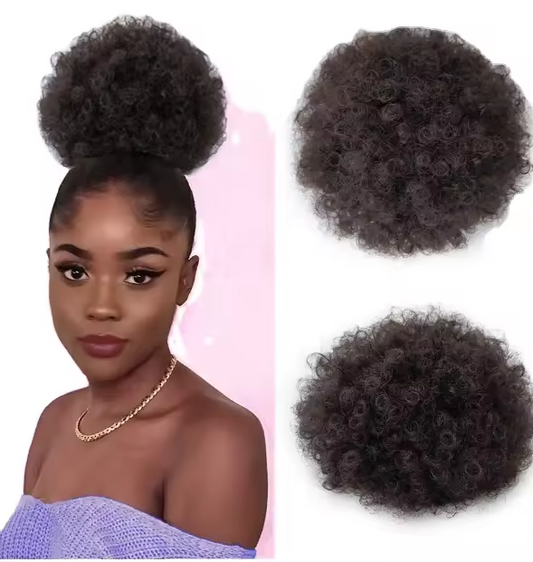 Afro Curly Chignon – Effortless Elegance for Natural Hair Queens