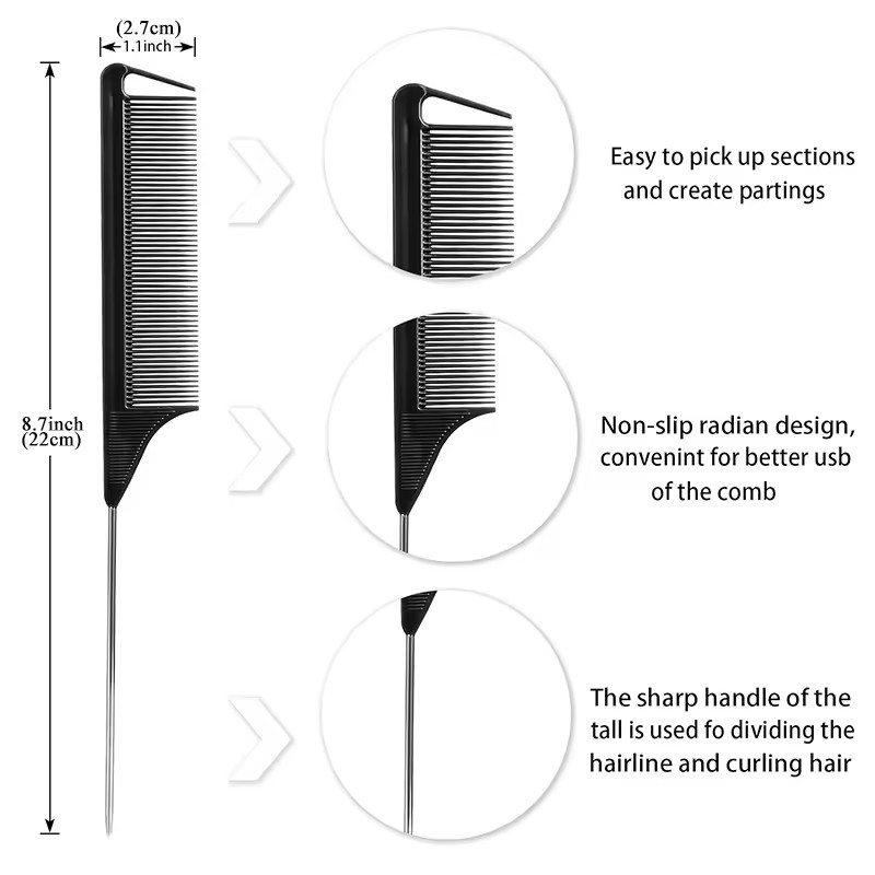 Steel tail Comb – Precision Styling for Flawless Hair