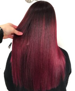 1B/99J Straight 5x5 Lace Closure Wig – Glueless, Ombre Burgundy Human Hair