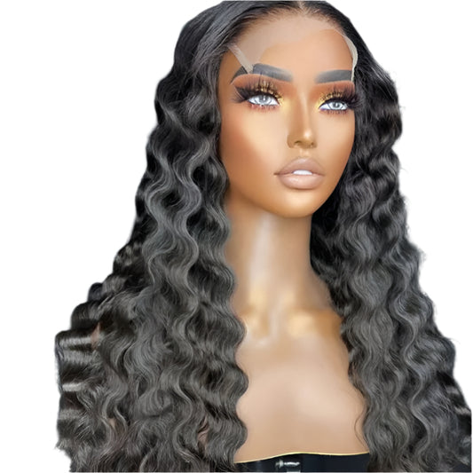 Deep Wave 5×5 Lace Closure Wig – 100% Human Hair | Soft, Defined Waves & Natural Look