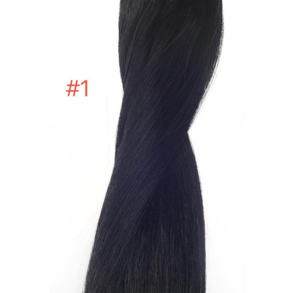 20" black hair weft showing soft texture and natural finish for seamless hair extensions installation.