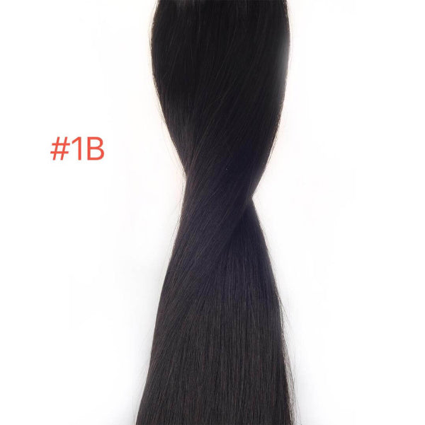 20" keratin weft flat tip hair extension in color #1B, made from 100% human hair for a seamless, natural look.